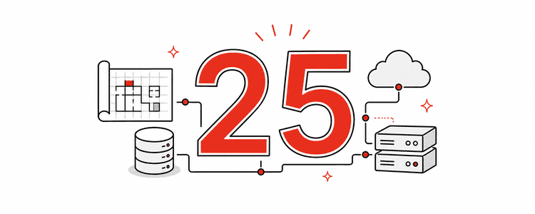 25年の経験とシステム設計力を表すイラスト